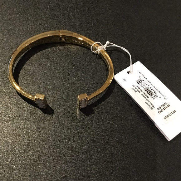 Kate Spade Gold Tone Raising The Bar Hinged Bangle - Picture 4 of 4